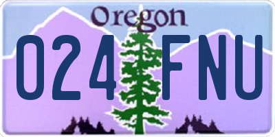 OR license plate 024FNU