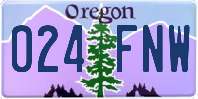 OR license plate 024FNW