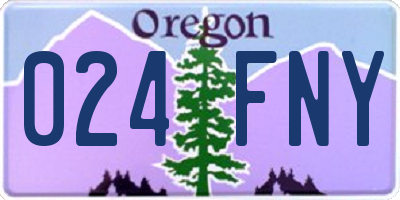 OR license plate 024FNY