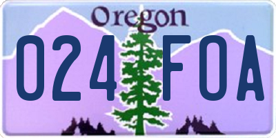 OR license plate 024FOA