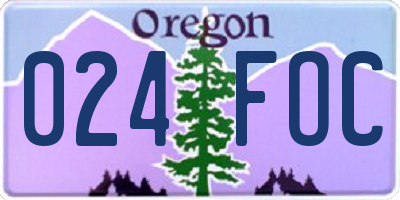 OR license plate 024FOC