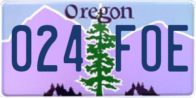 OR license plate 024FOE