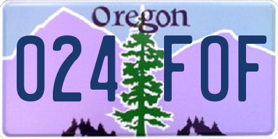 OR license plate 024FOF