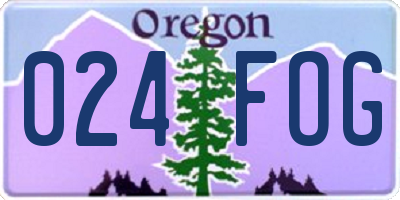 OR license plate 024FOG