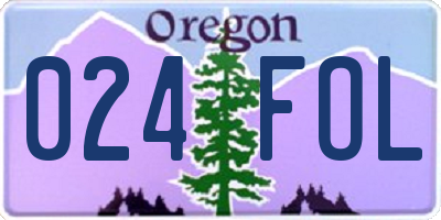 OR license plate 024FOL