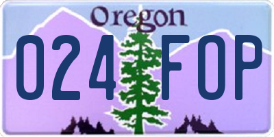 OR license plate 024FOP