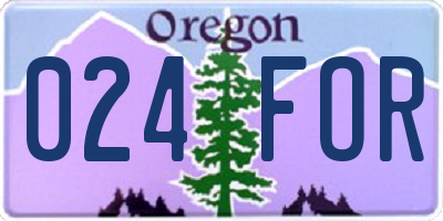 OR license plate 024FOR