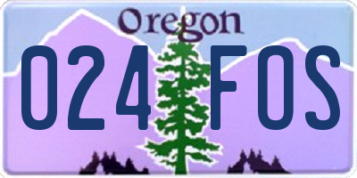 OR license plate 024FOS