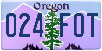 OR license plate 024FOT