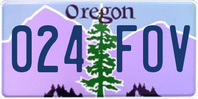 OR license plate 024FOV
