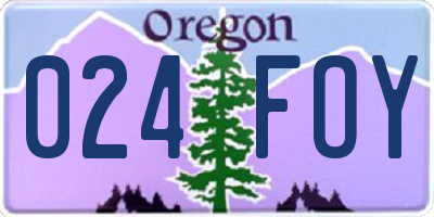 OR license plate 024FOY