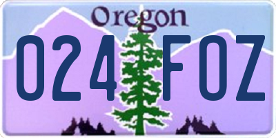 OR license plate 024FOZ
