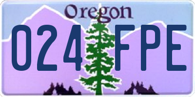 OR license plate 024FPE