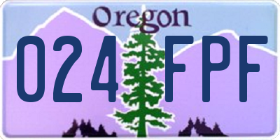 OR license plate 024FPF