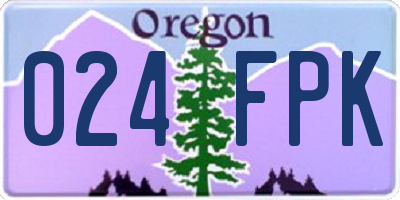 OR license plate 024FPK