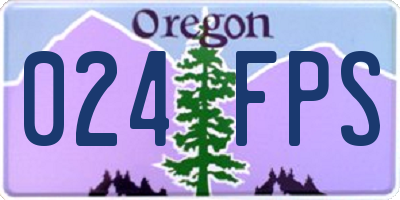 OR license plate 024FPS