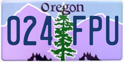 OR license plate 024FPU