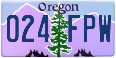 OR license plate 024FPW