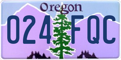 OR license plate 024FQC