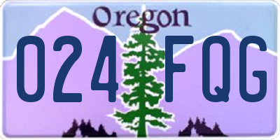 OR license plate 024FQG