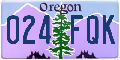 OR license plate 024FQK