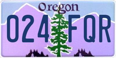 OR license plate 024FQR