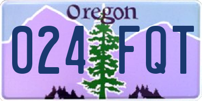 OR license plate 024FQT
