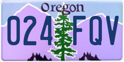 OR license plate 024FQV