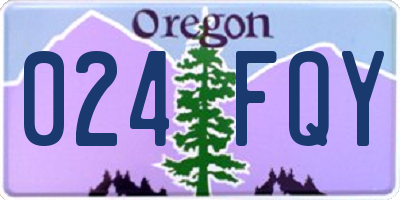 OR license plate 024FQY