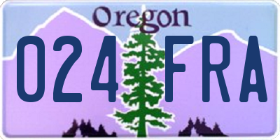 OR license plate 024FRA