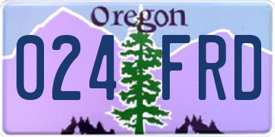 OR license plate 024FRD