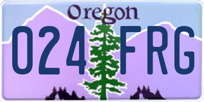 OR license plate 024FRG