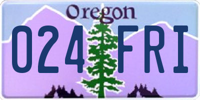 OR license plate 024FRI