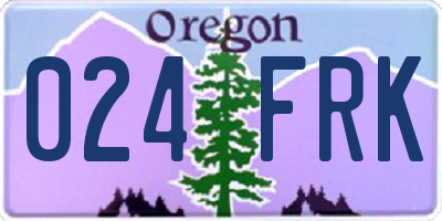 OR license plate 024FRK