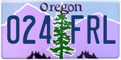 OR license plate 024FRL