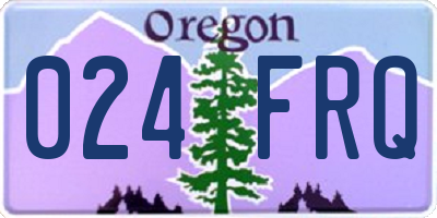 OR license plate 024FRQ