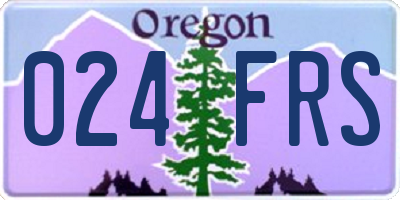 OR license plate 024FRS