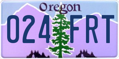 OR license plate 024FRT