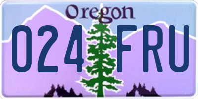 OR license plate 024FRU