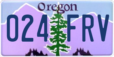 OR license plate 024FRV