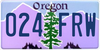 OR license plate 024FRW