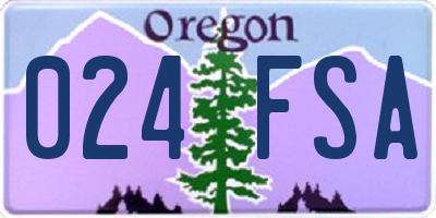 OR license plate 024FSA