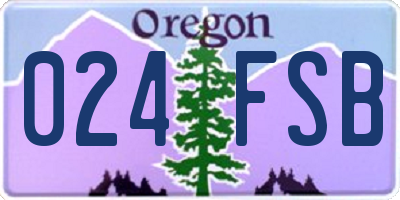 OR license plate 024FSB
