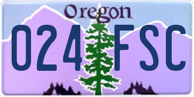 OR license plate 024FSC