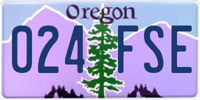 OR license plate 024FSE