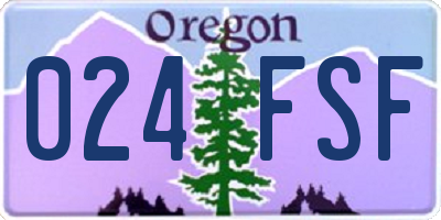 OR license plate 024FSF
