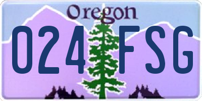 OR license plate 024FSG