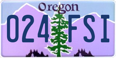 OR license plate 024FSI
