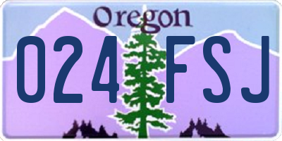 OR license plate 024FSJ