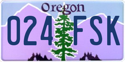 OR license plate 024FSK